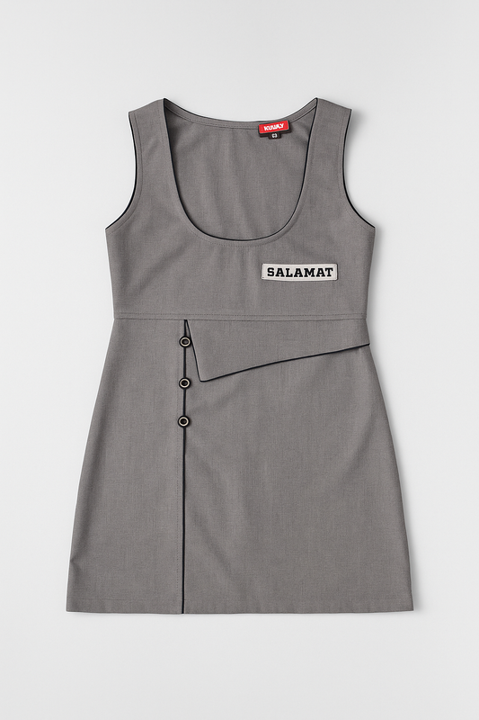 Pleatless Waist Flap Pinafore (ISM-1|MIS/20)